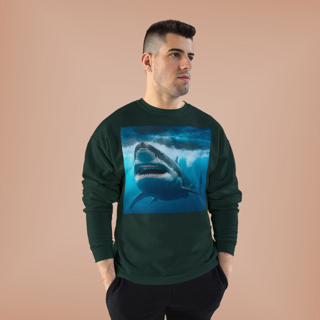 Great White Shark Graphic Sweatshirt — Ocean Predator Crewneck