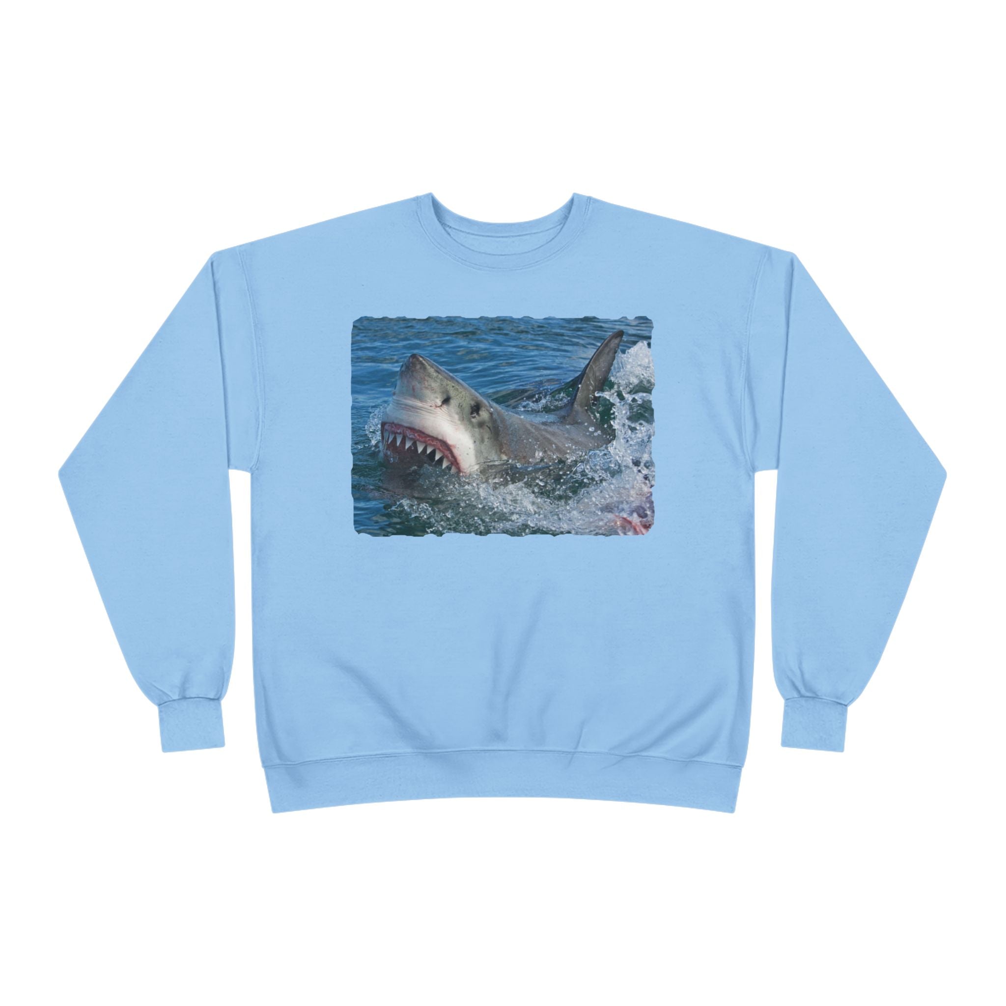 Great White Shark Crewneck Sweatshirt — Ocean Predator Graphic Sweatshirt