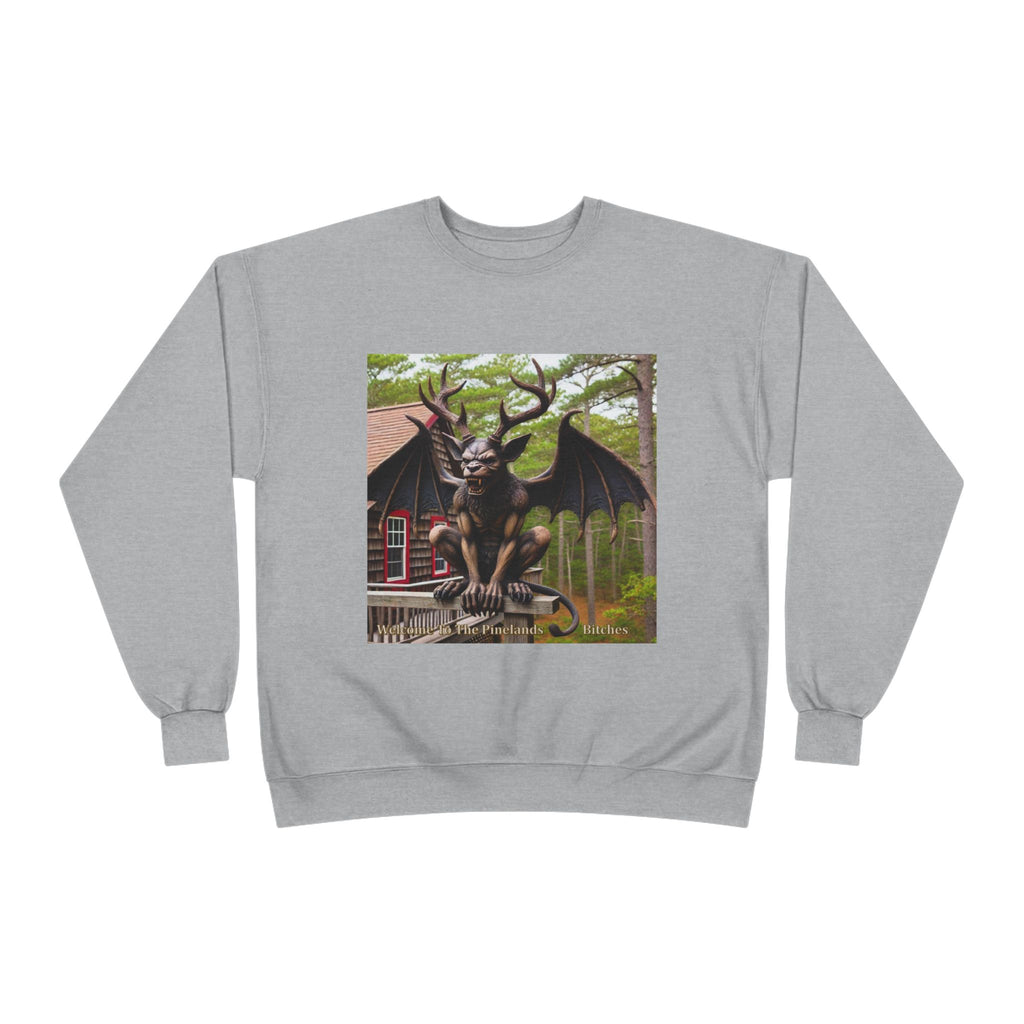 Gargoyle Garden Crewneck Sweatshirt — Gothic Statue Forest Design