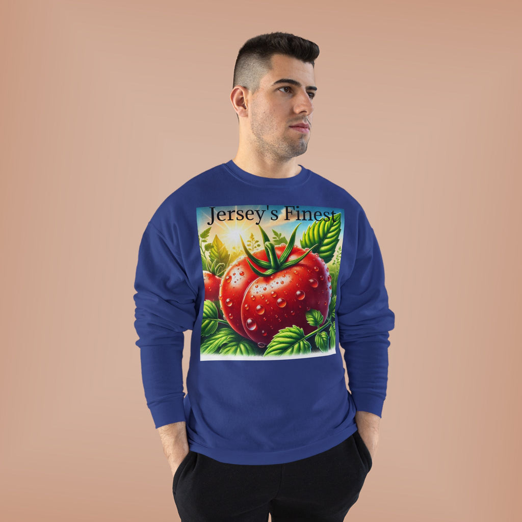 Tomato Crewneck Sweatshirt — "Jersey's Finest" Garden Produce Graphic