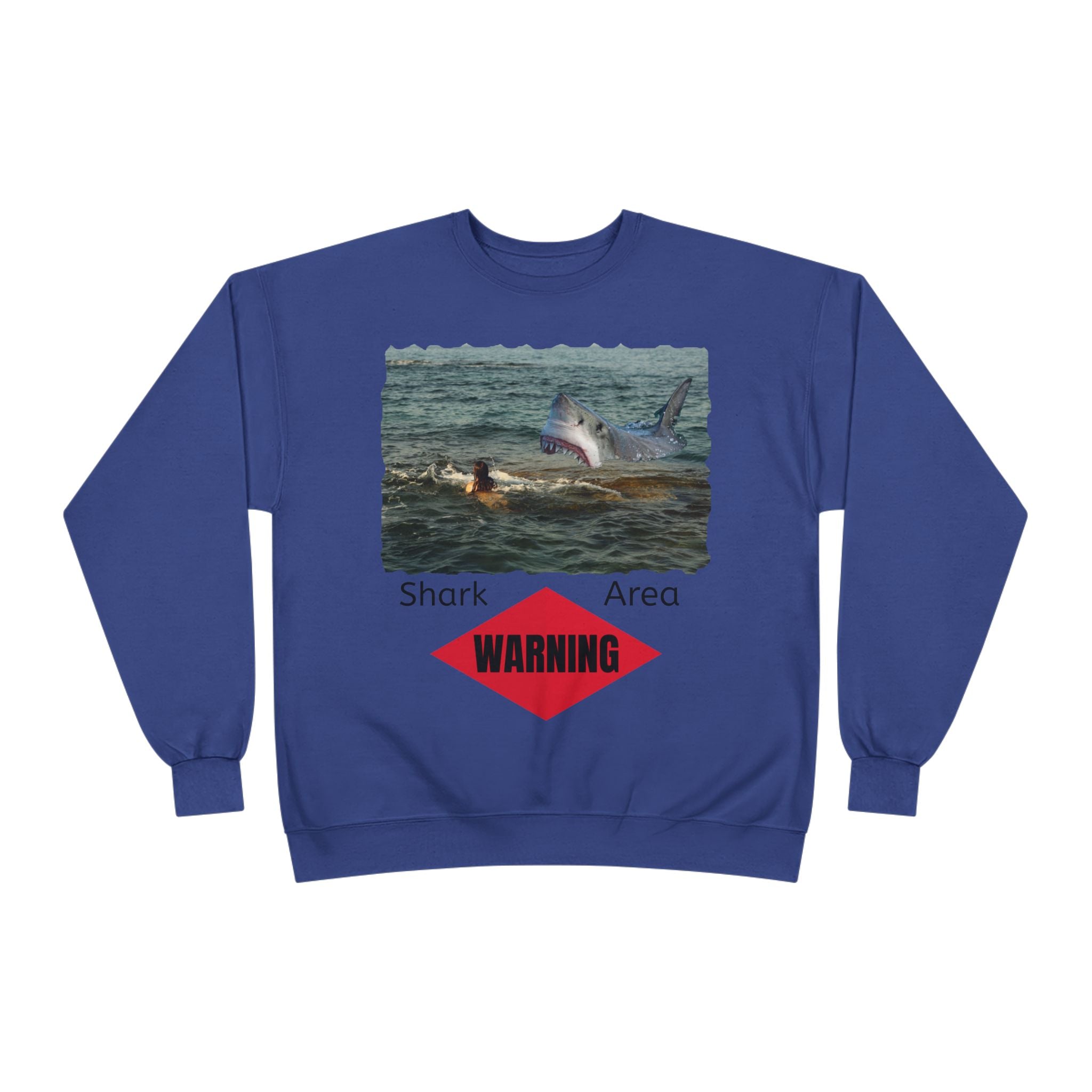 Shark Attack Warning Crewneck Sweatshirt
