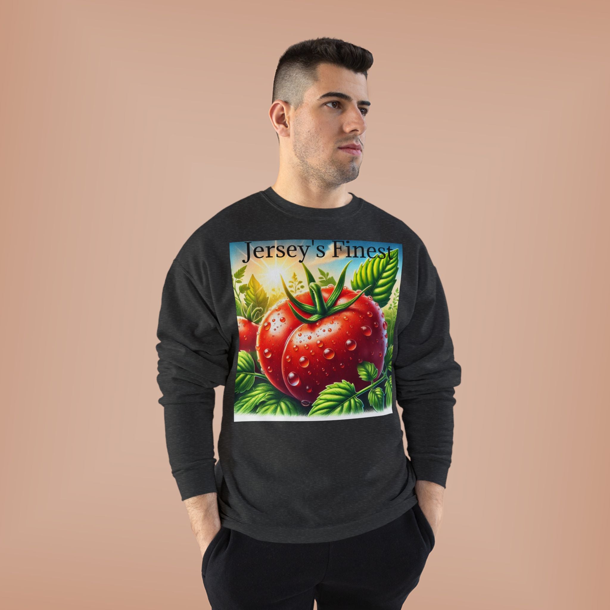 Tomato Crewneck Sweatshirt — "Jersey's Finest" Garden Produce Graphic