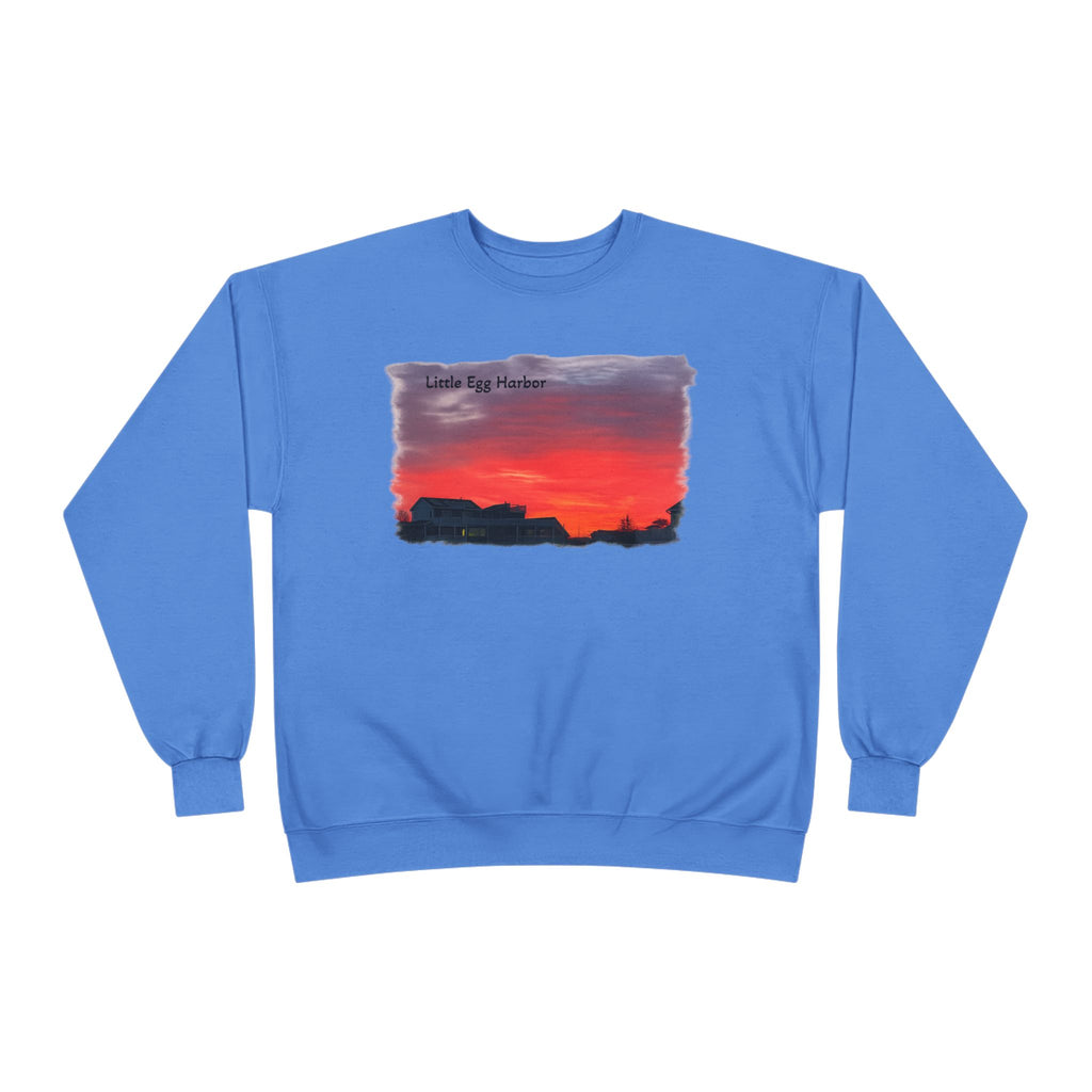 Sunset Horizon Crewneck Sweatshirt — 'Little Egg Harbor' Scenic Graphic
