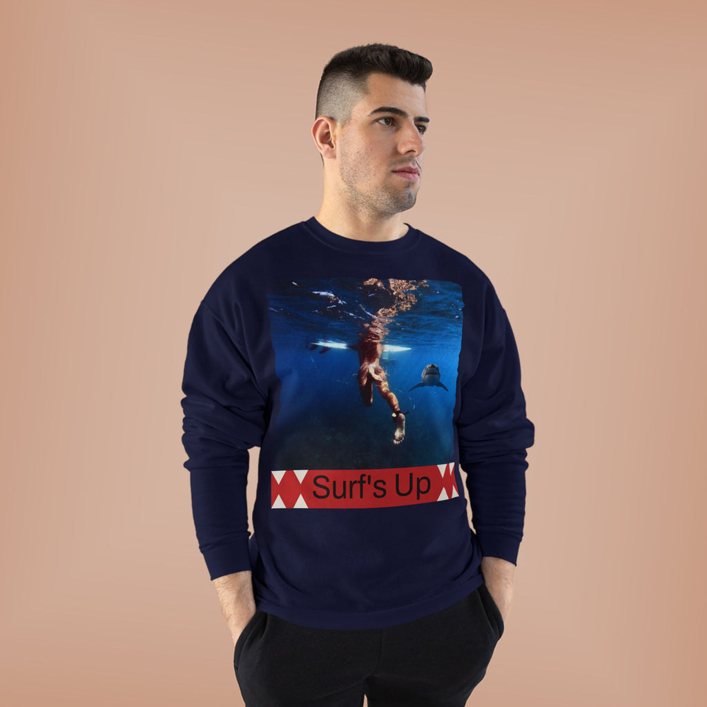 Crewneck Sweatshirt — 'Surf's Up' Underwater Surfer Graphic