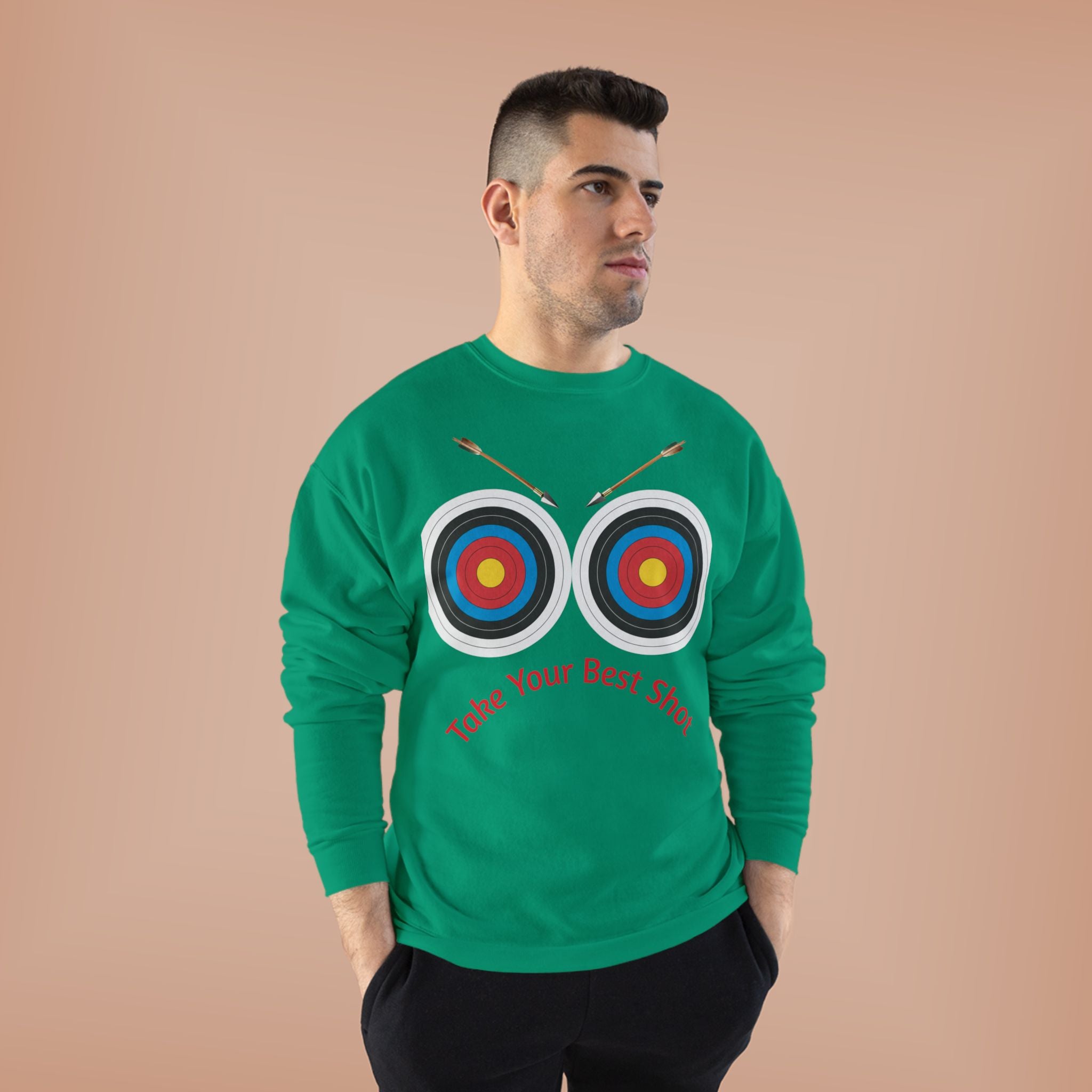 Take Your Best Shot Crewneck Sweatshirt — Archery Target Graphic