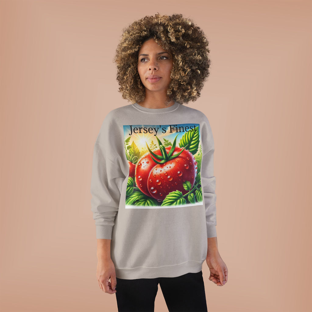 Tomato Crewneck Sweatshirt — "Jersey's Finest" Garden Produce Graphic