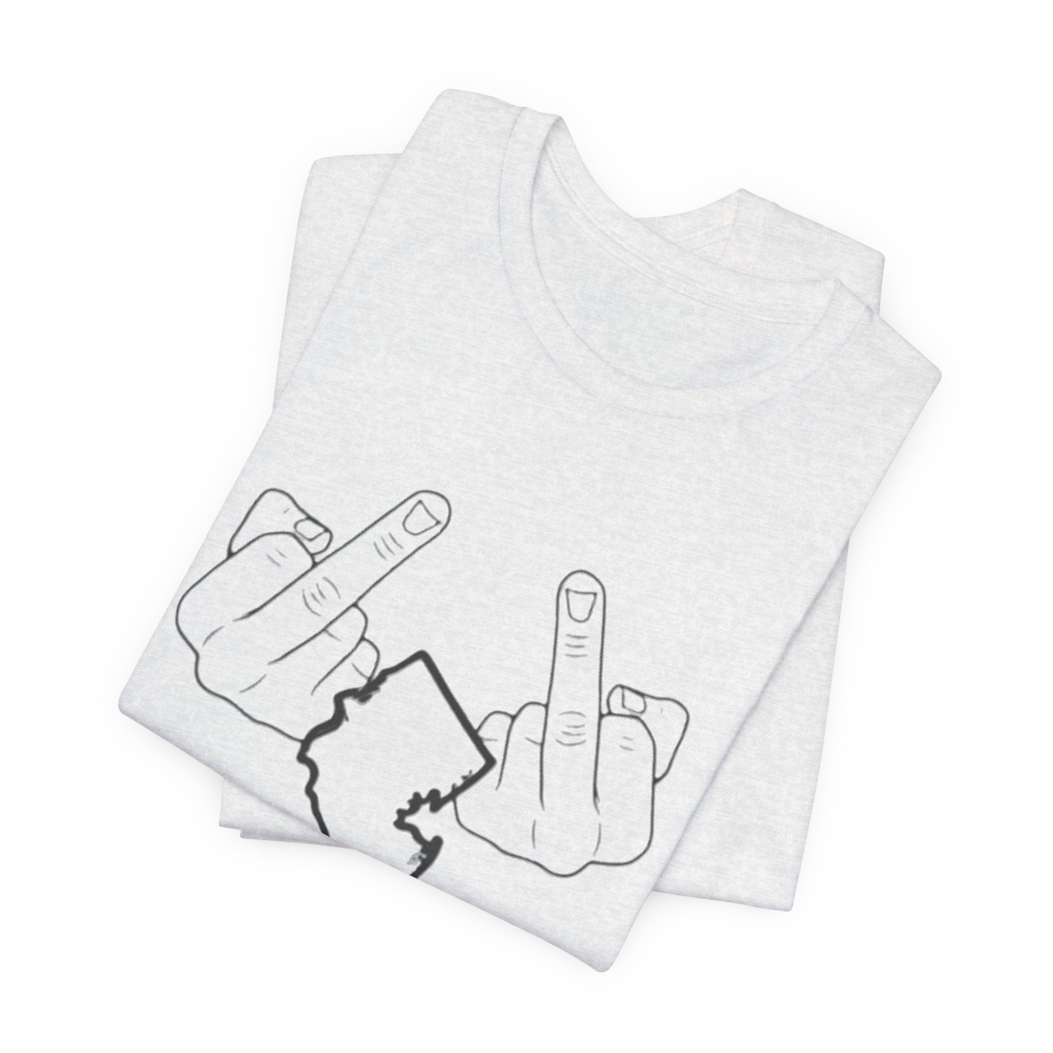 T-Shirt - 'We Love You Too' New Jersey Middle Finger Outline Graphic Tee