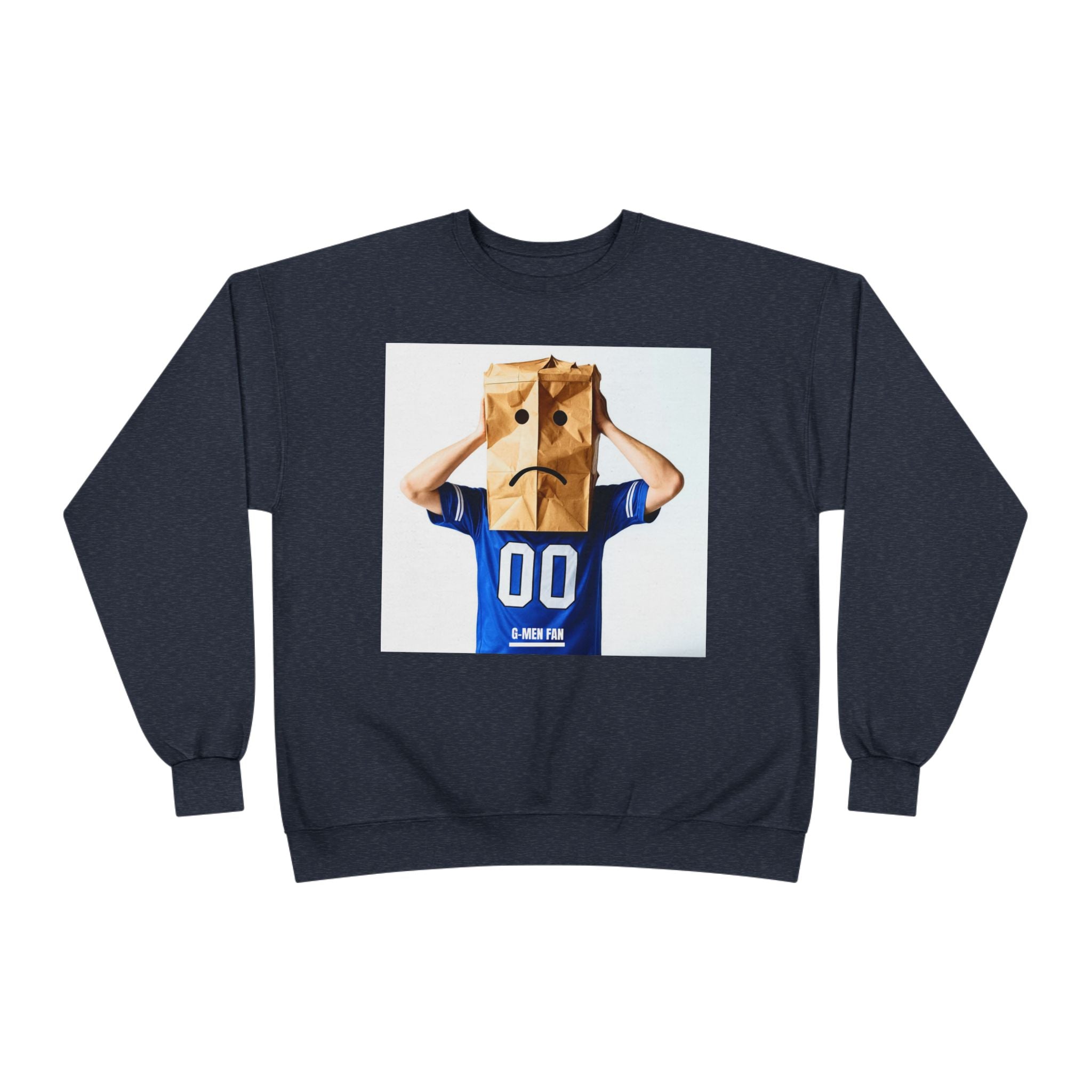 Paper Bag Head Crewneck Sweatshirt — Playful Sadness Graphic Sweater
