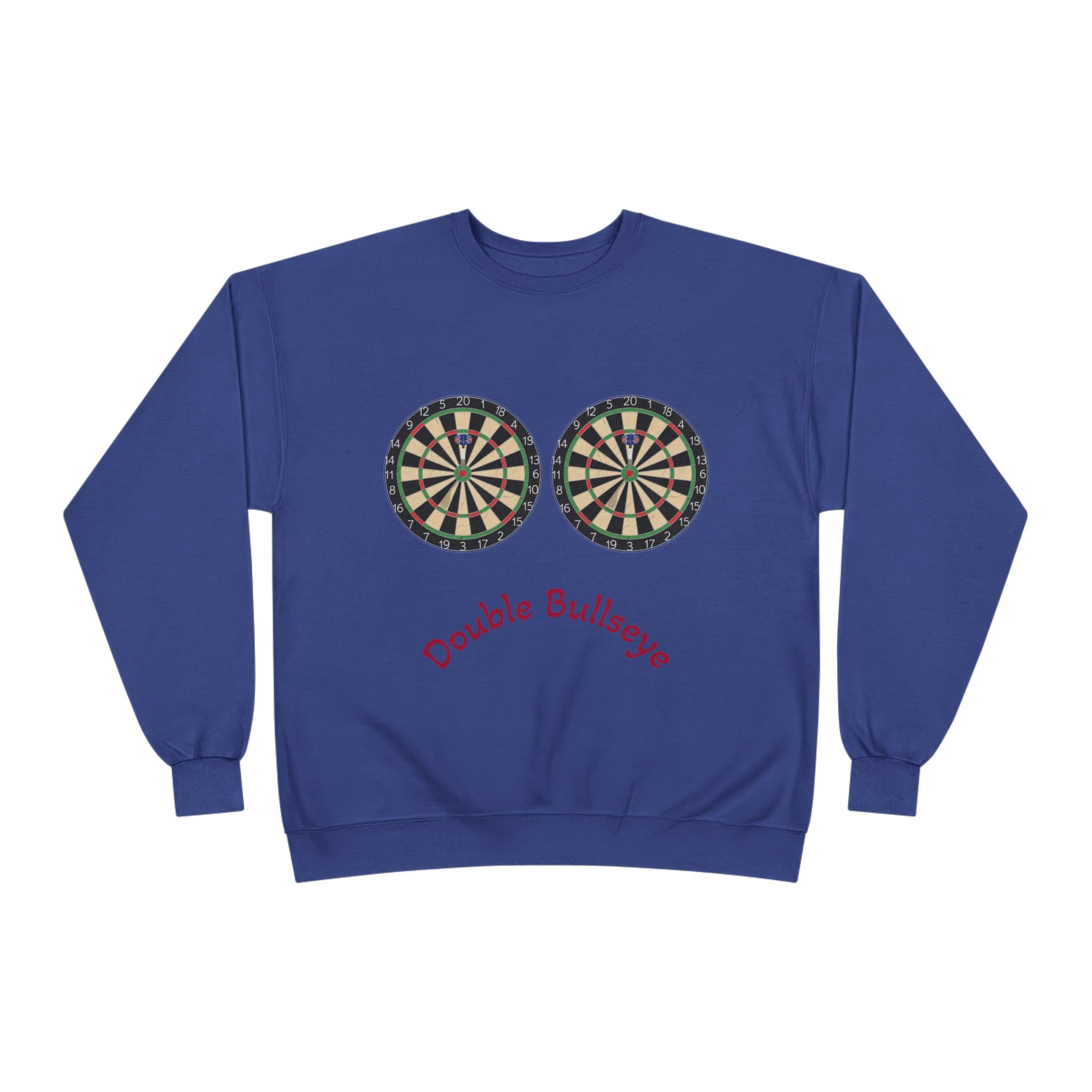Double Bullseye Crewneck Sweatshirt — Darts Humor Graphic