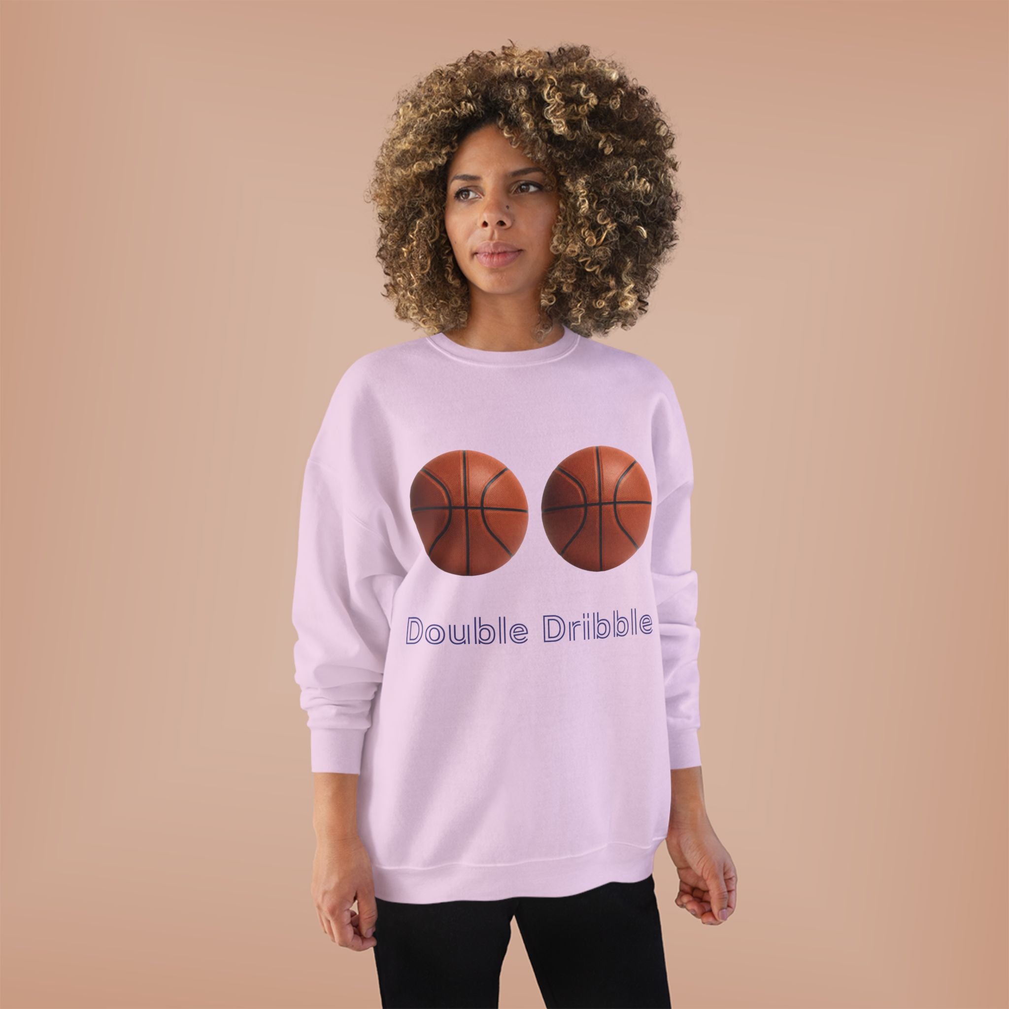 Crewneck Sweatshirt — "Double Dribble" Basketball Graphic