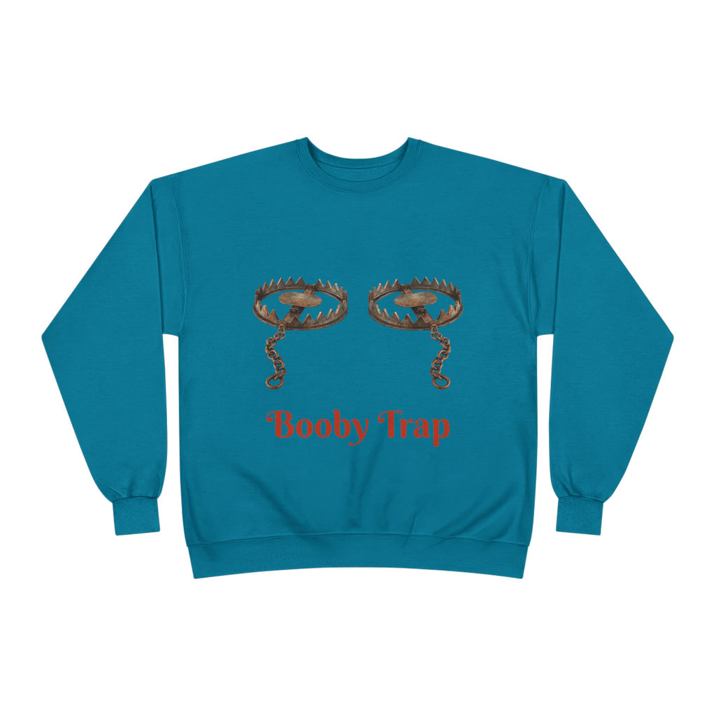 Booby Trap Sweatshirt — Funny Vintage Trap Illustration Humor Pullover