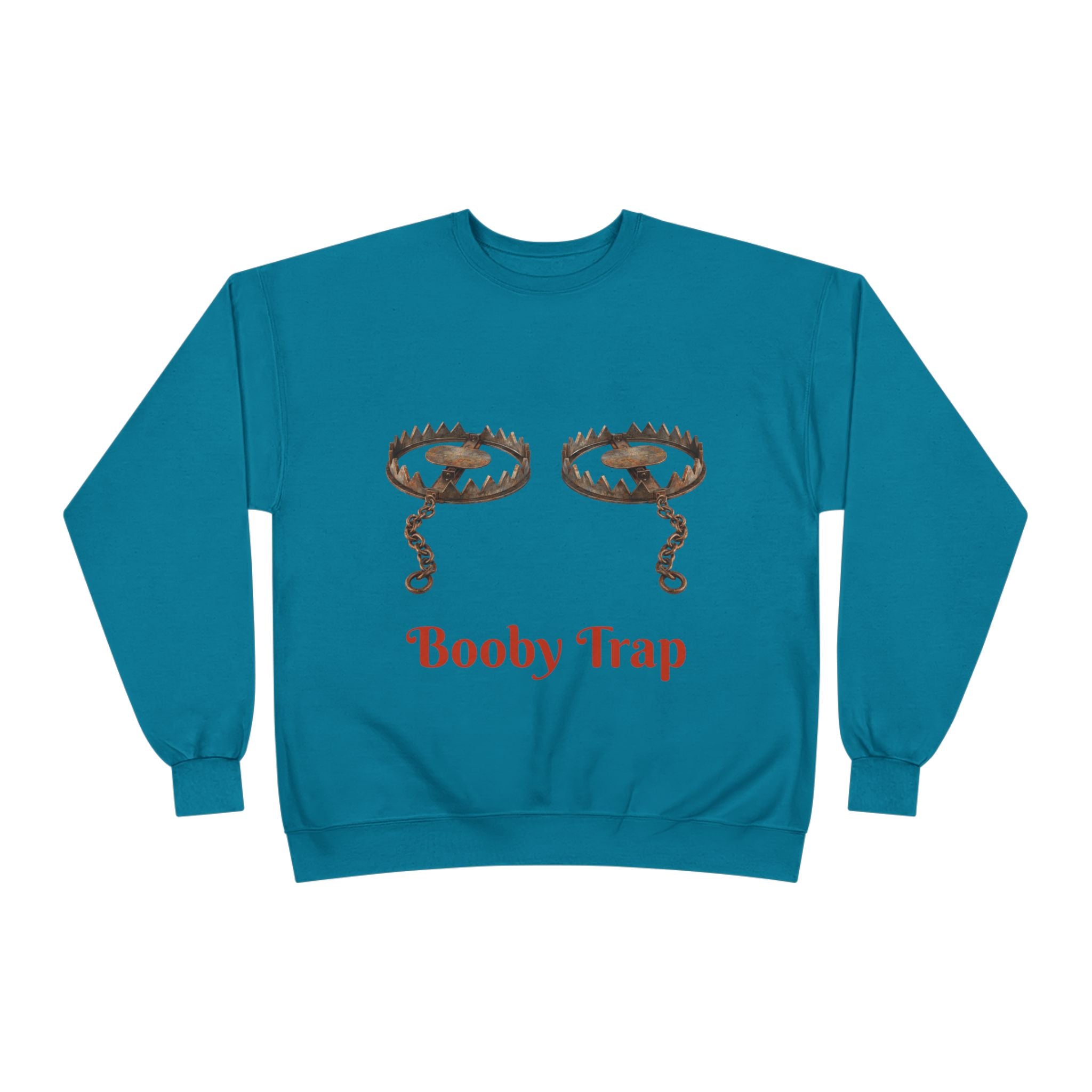 Booby Trap Sweatshirt — Funny Vintage Trap Illustration Humor Pullover