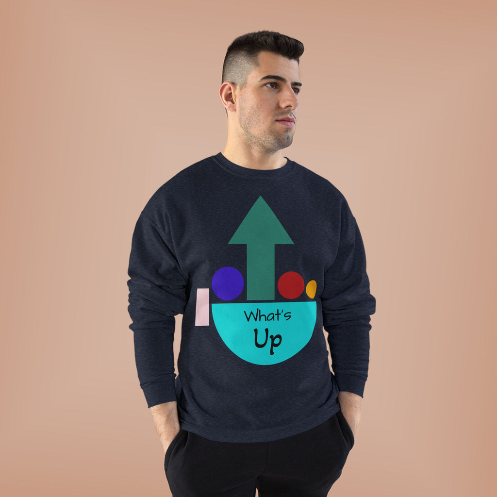 What's Up Arrow Crewneck Sweatshirt — Playful Graphic Pullover