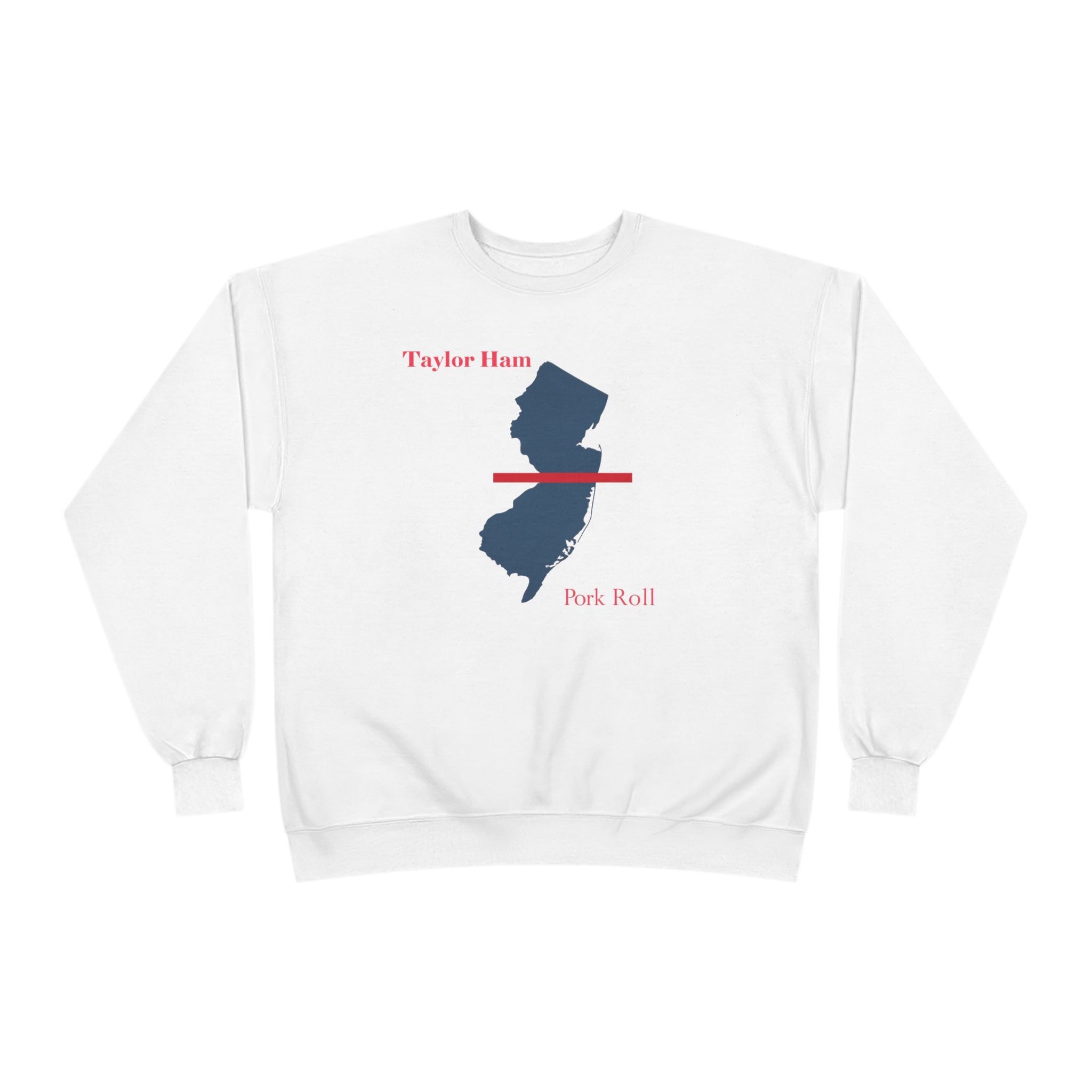 New Jersey State Crewneck Sweatshirt – Taylor Ham / Pork Roll Map Design