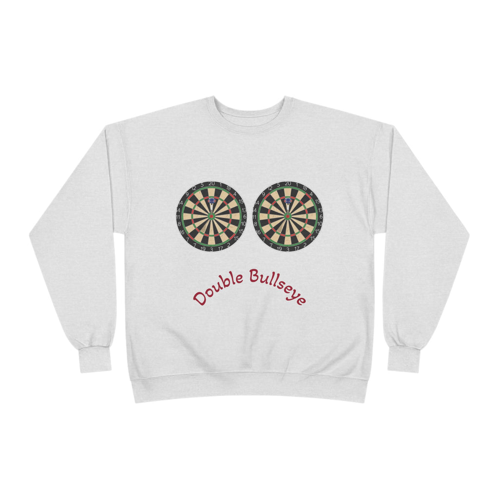Double Bullseye Crewneck Sweatshirt — Darts Humor Graphic