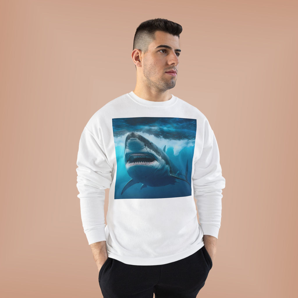Great White Shark Graphic Sweatshirt — Ocean Predator Crewneck