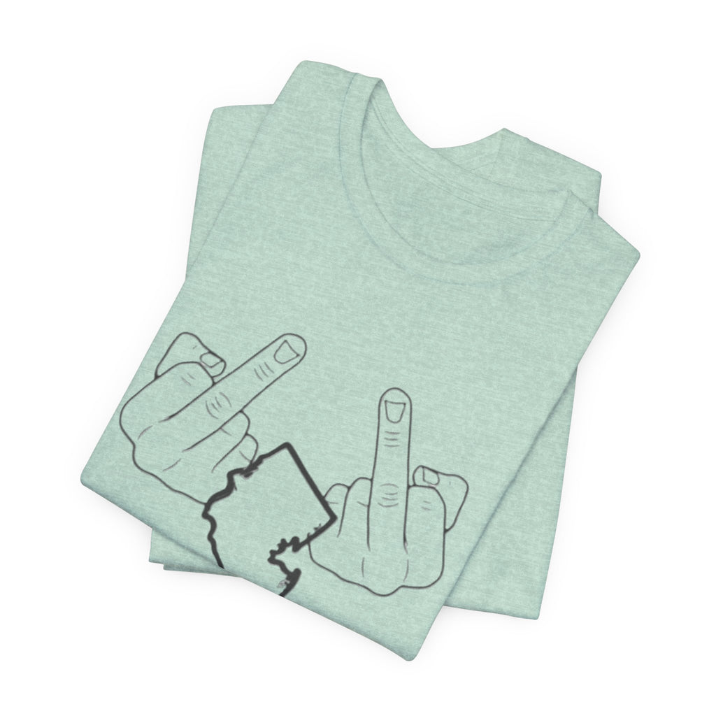 T-Shirt - 'We Love You Too' New Jersey Middle Finger Outline Graphic Tee