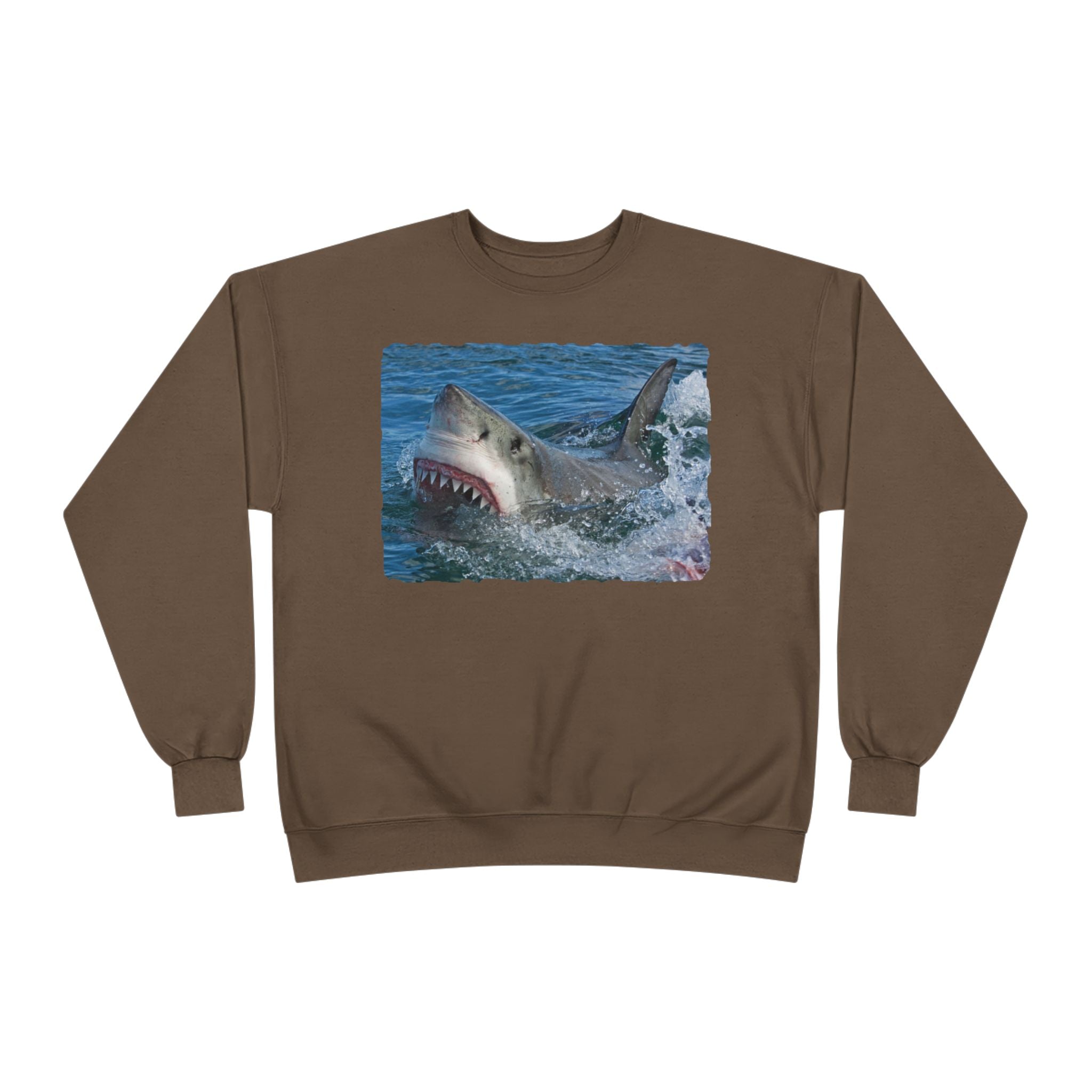 Great White Shark Crewneck Sweatshirt — Ocean Predator Graphic Sweatshirt
