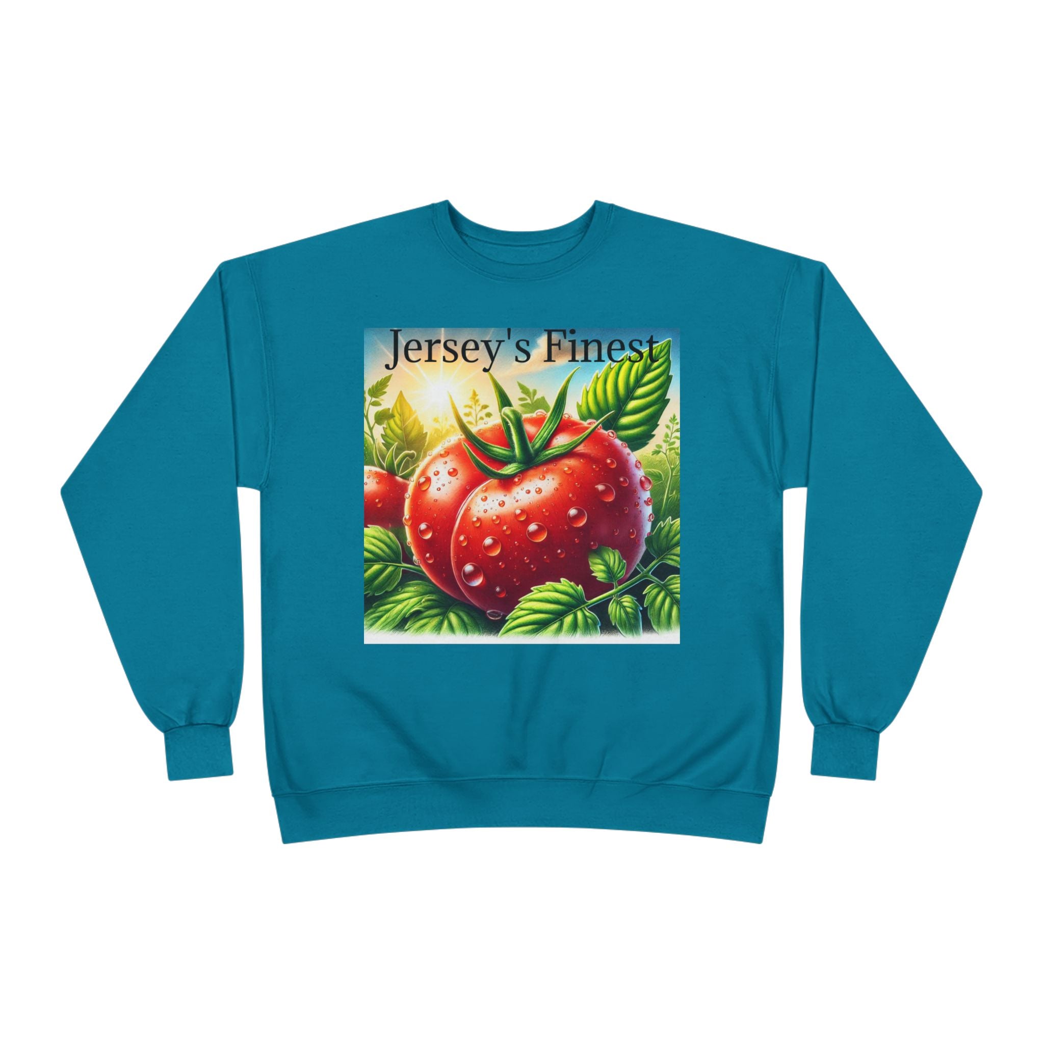 Tomato Crewneck Sweatshirt — "Jersey's Finest" Garden Produce Graphic