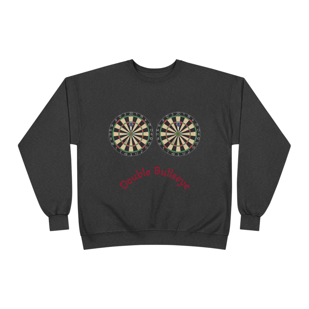 Double Bullseye Crewneck Sweatshirt — Darts Humor Graphic