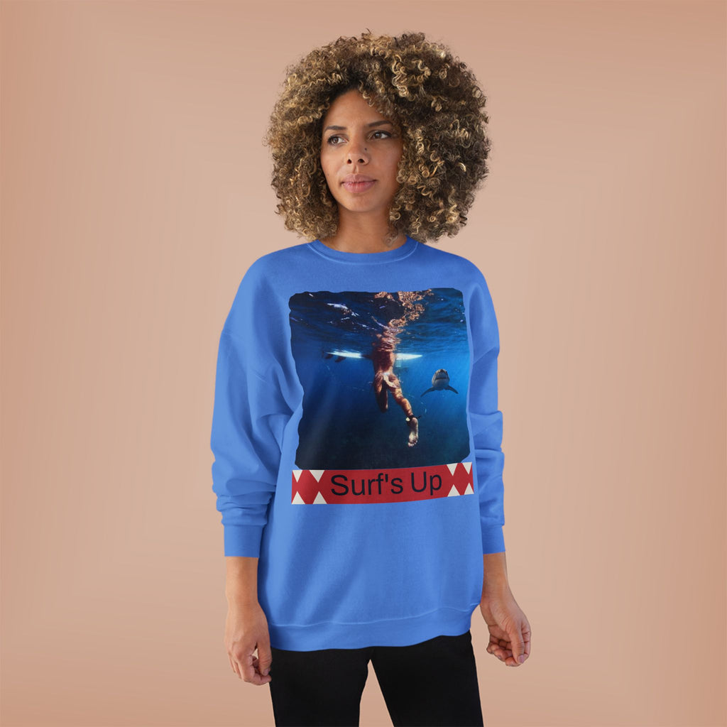 Crewneck Sweatshirt — 'Surf's Up' Underwater Surfer Graphic