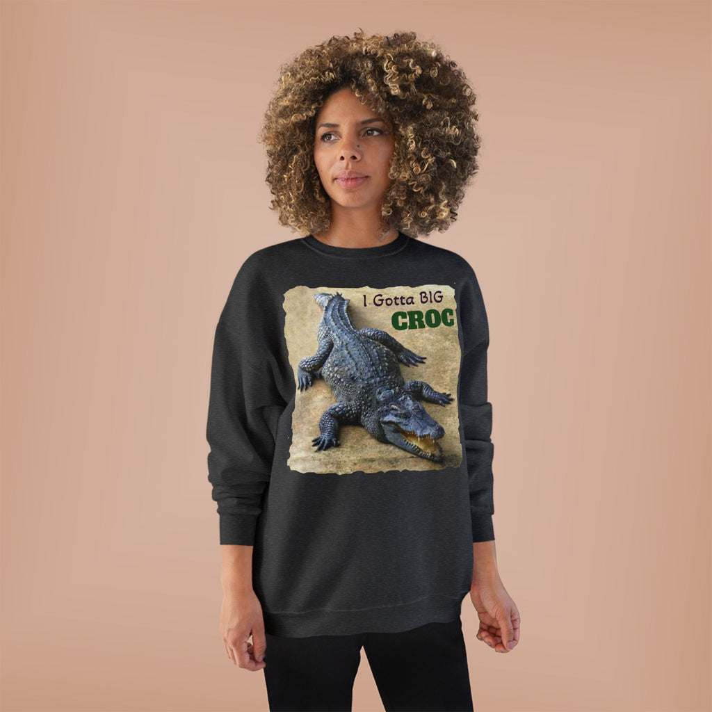 Crocodile Graphic Sweatshirt — "I Gotta Big Croc" Vintage Wildlife Crewneck