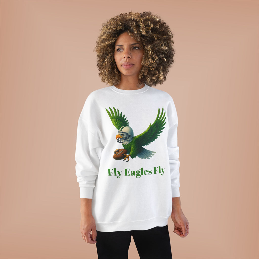 Fly Eagles Fly Crewneck Sweatshirt — Vintage Football Eagle Graphic