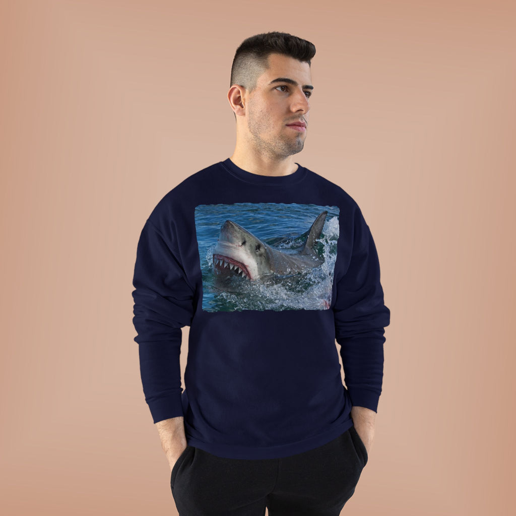 Great White Shark Crewneck Sweatshirt — Ocean Predator Graphic Sweatshirt