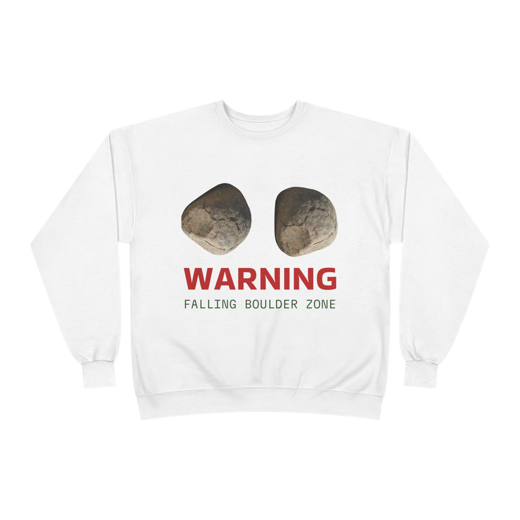 Warning Falling Boulder Zone Crewneck Sweatshirt