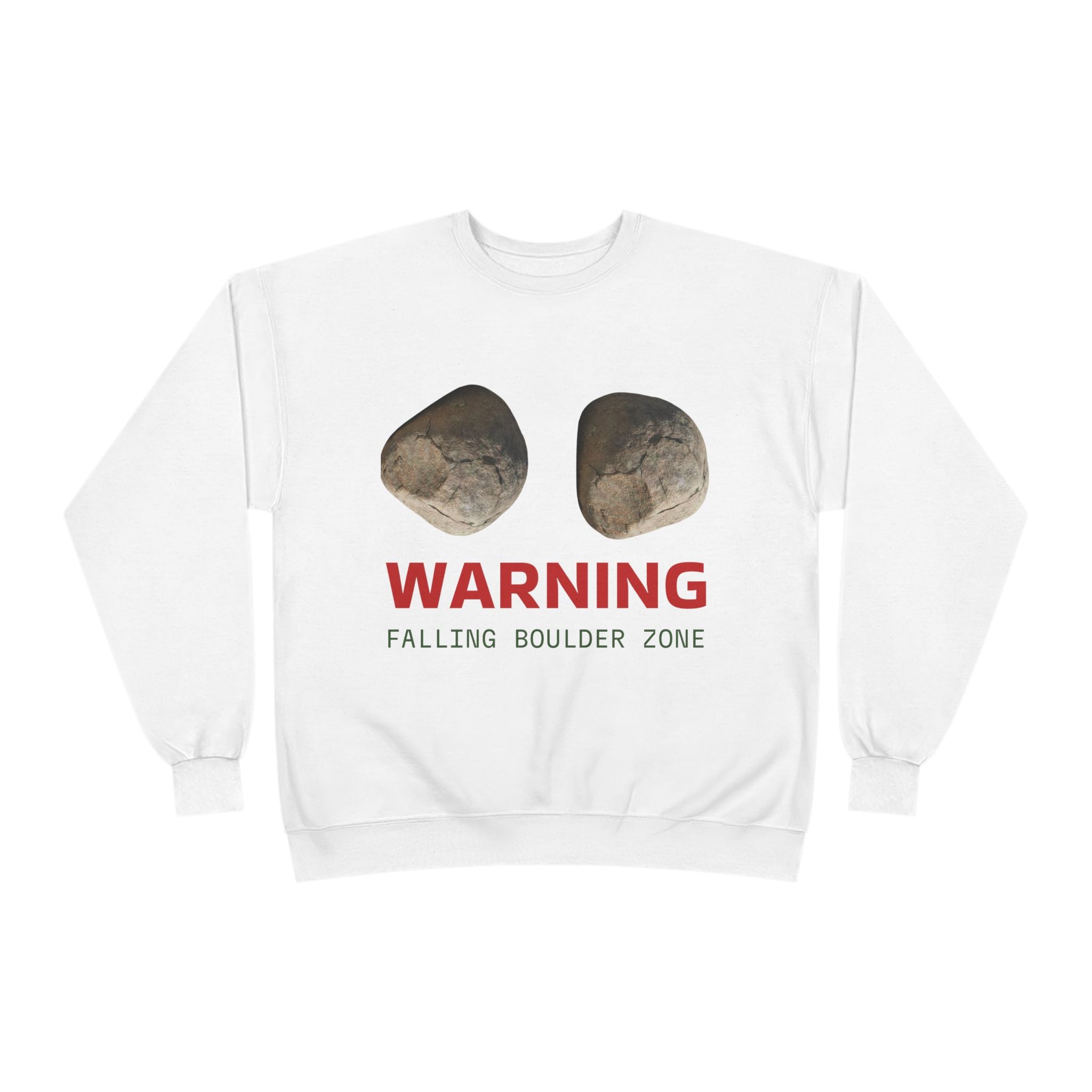 Warning Falling Boulder Zone Crewneck Sweatshirt