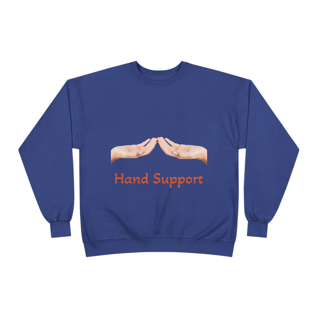 Hand Support Crewneck Sweatshirt — Comfort & Care Graphic