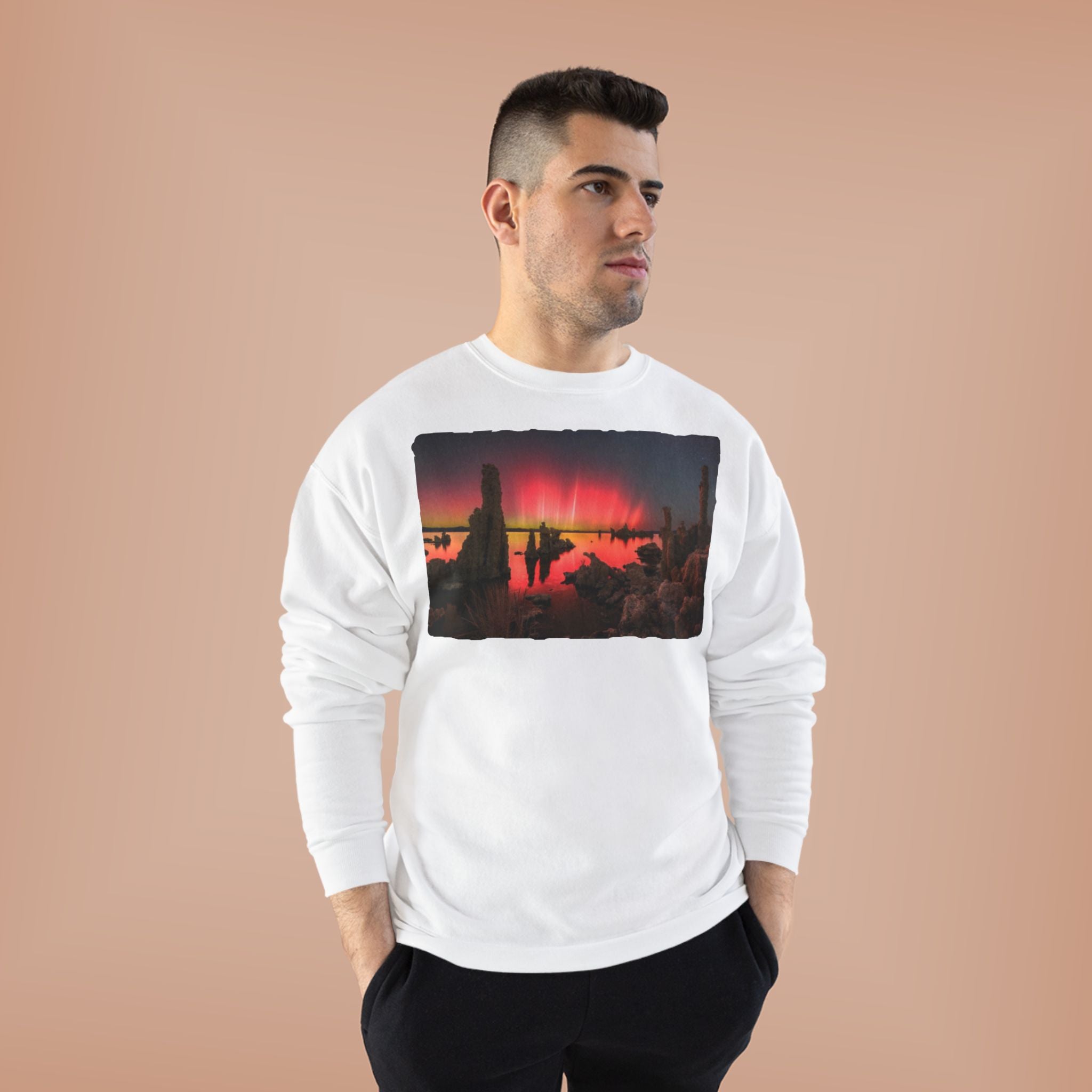 Crewneck Sweatshirt — Neon Desert Nightscape Graphic