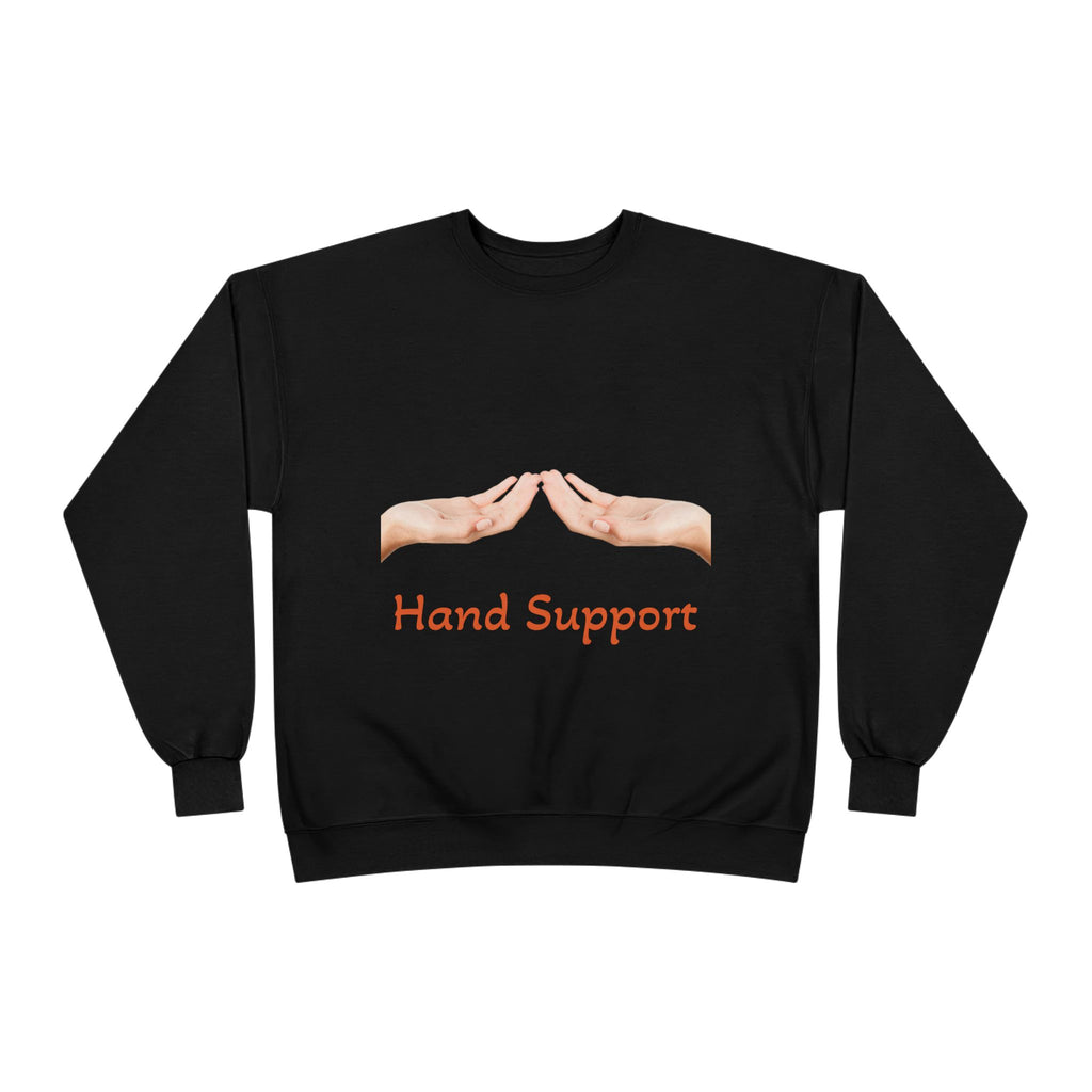 Hand Support Crewneck Sweatshirt — Comfort & Care Graphic