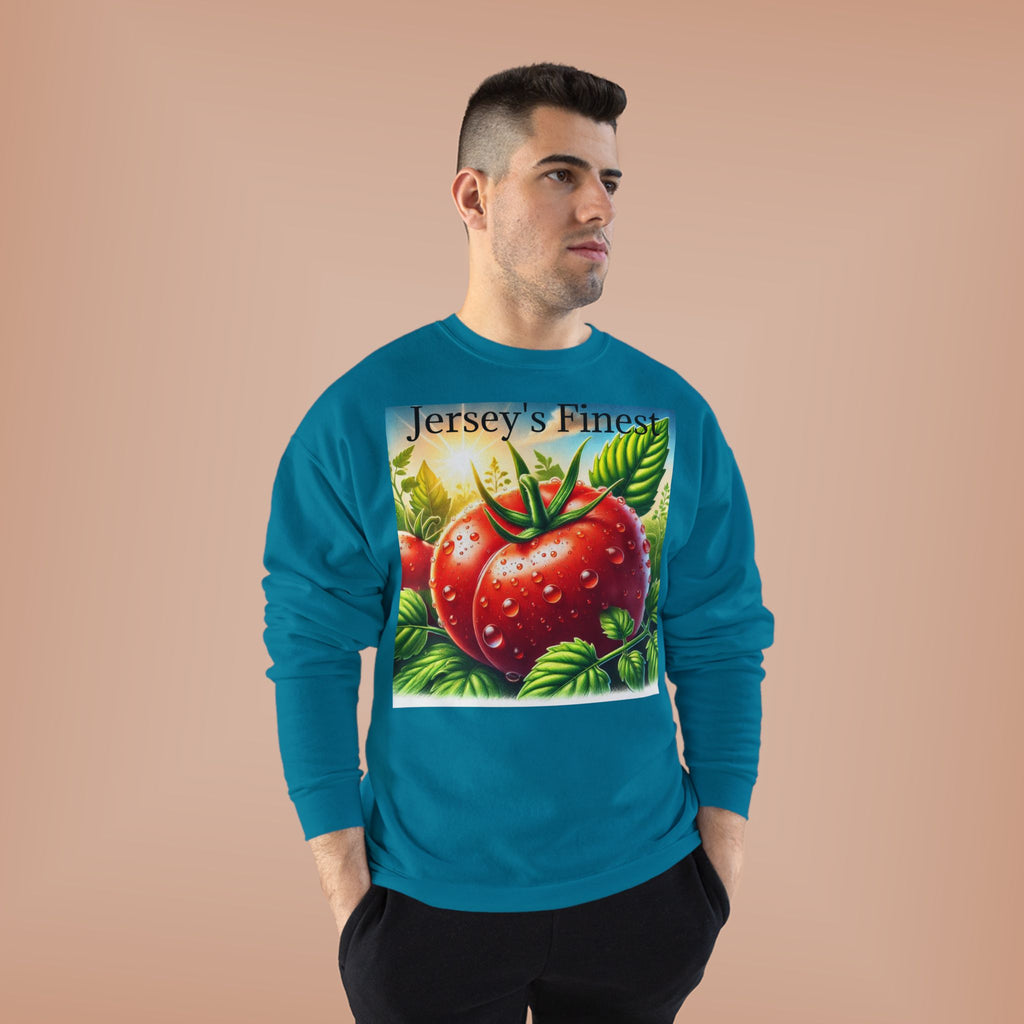 Tomato Crewneck Sweatshirt — "Jersey's Finest" Garden Produce Graphic