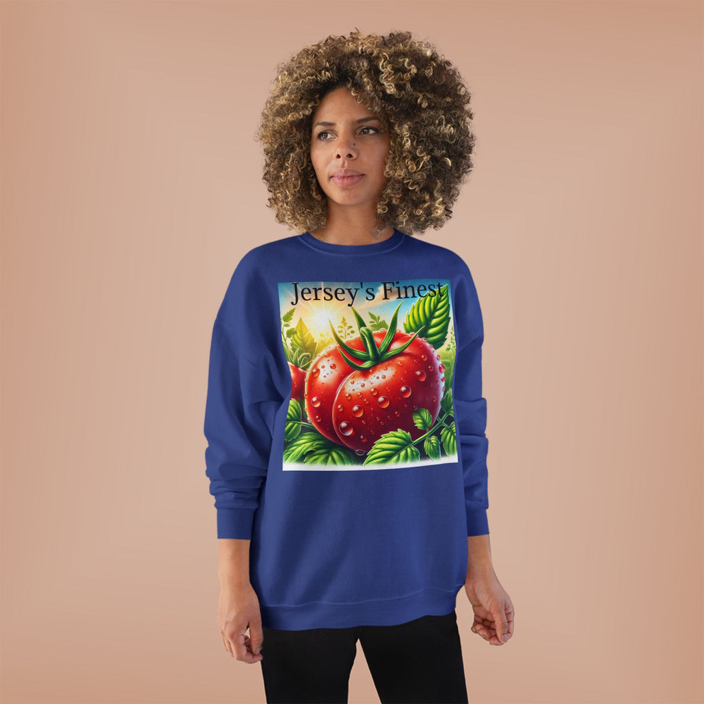 Tomato Crewneck Sweatshirt — "Jersey's Finest" Garden Produce Graphic