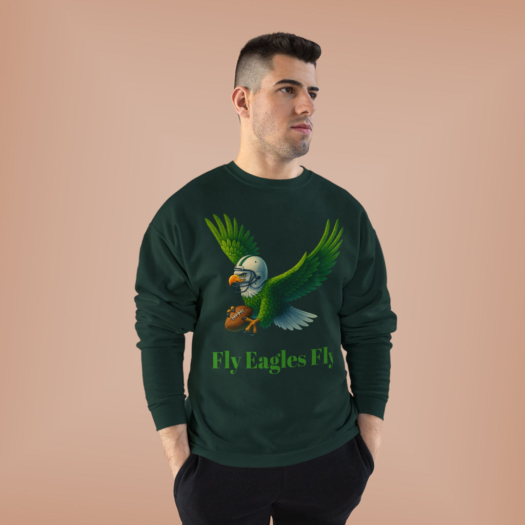 Fly Eagles Fly Crewneck Sweatshirt — Vintage Football Eagle Graphic