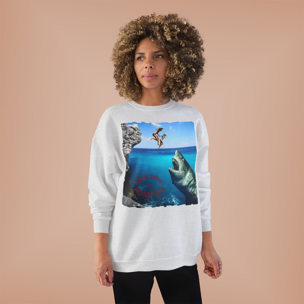 Crewneck Sweatshirt - Cliff Diver Shark Graphic