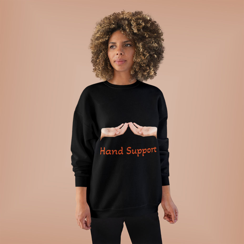 Hand Support Crewneck Sweatshirt — Comfort & Care Graphic