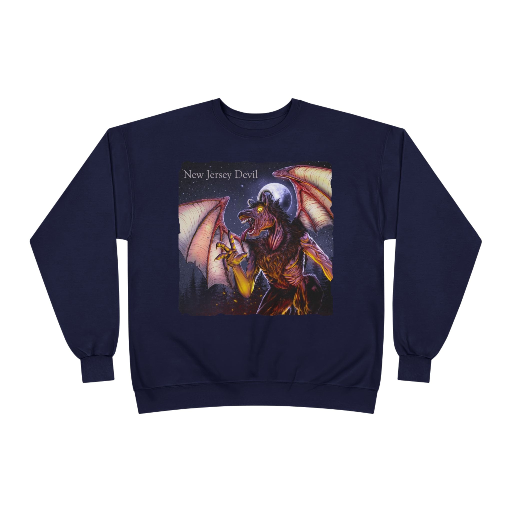 Dragon Graphic Sweatshirt — "New Jersey Dad" Fantasy Winged Creature Crewneck
