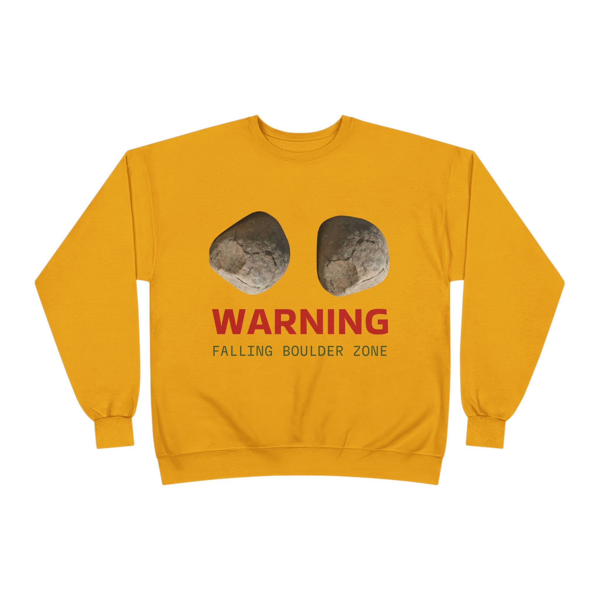 Warning Falling Boulder Zone Crewneck Sweatshirt