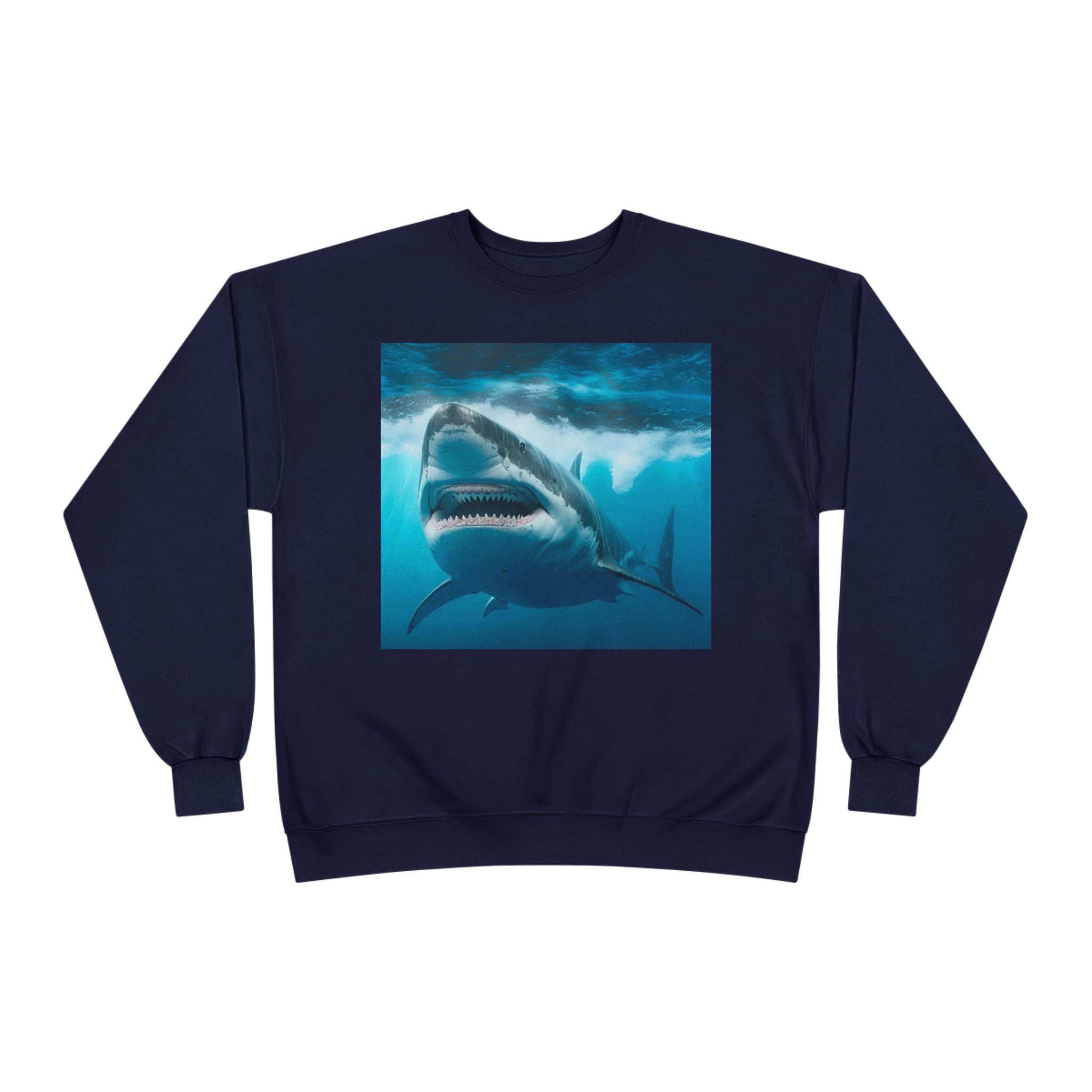 Great White Shark Graphic Sweatshirt — Ocean Predator Crewneck