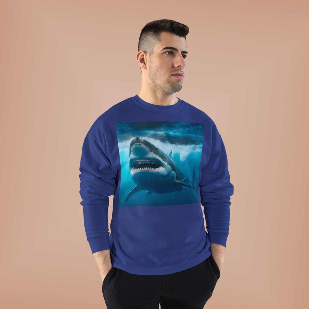 Great White Shark Graphic Sweatshirt — Ocean Predator Crewneck