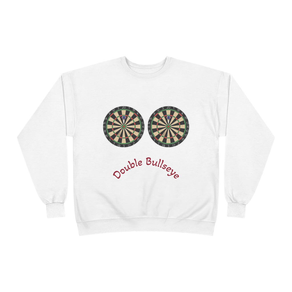 Double Bullseye Crewneck Sweatshirt — Darts Humor Graphic
