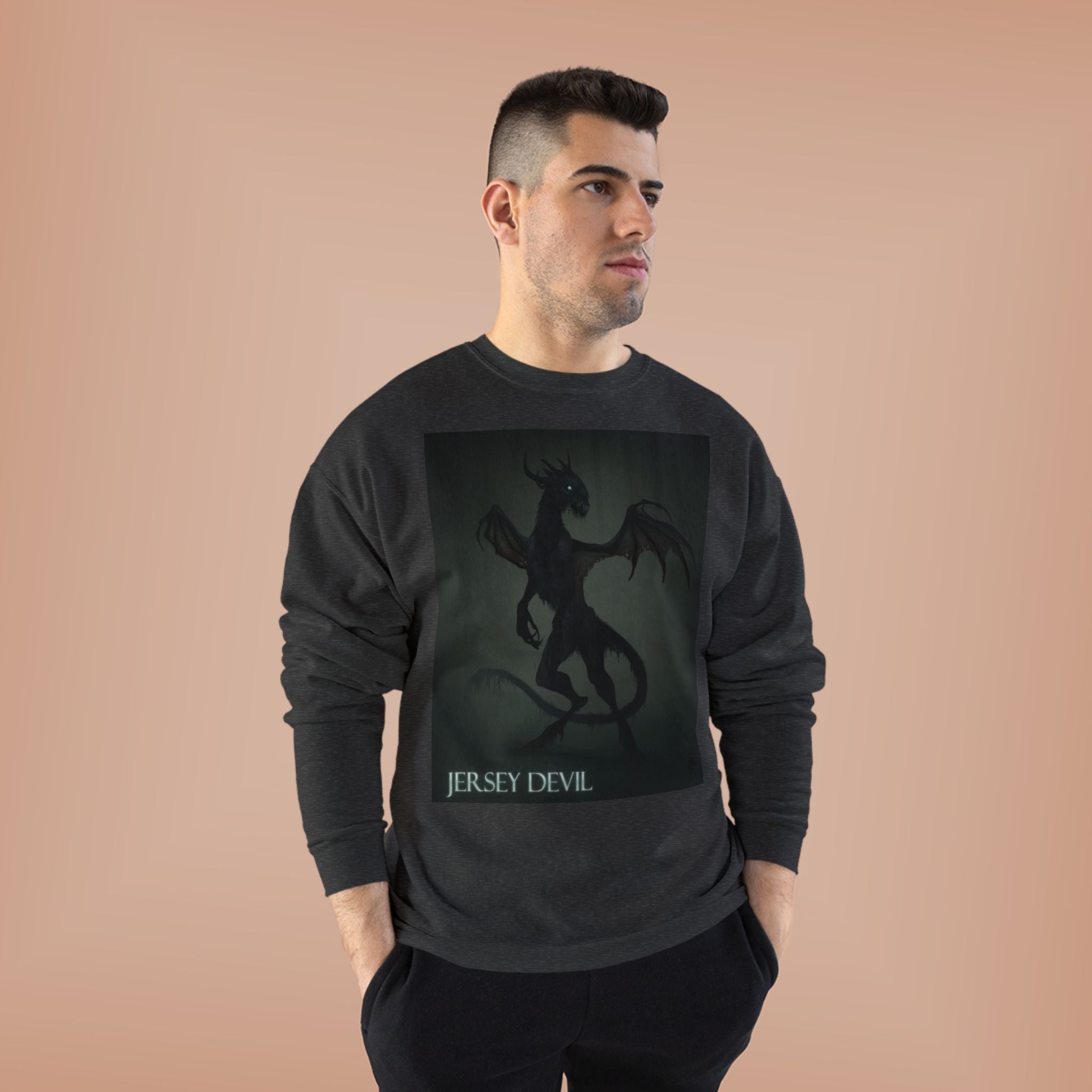 Jersey Devil Crewneck Sweatshirt – Gothic Cryptid Graphic Pullover