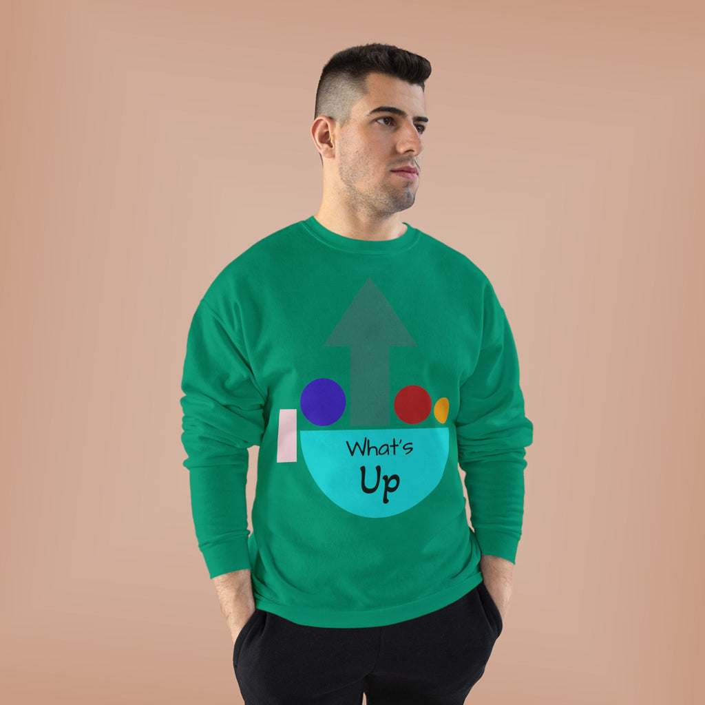 What's Up Arrow Crewneck Sweatshirt — Playful Graphic Pullover