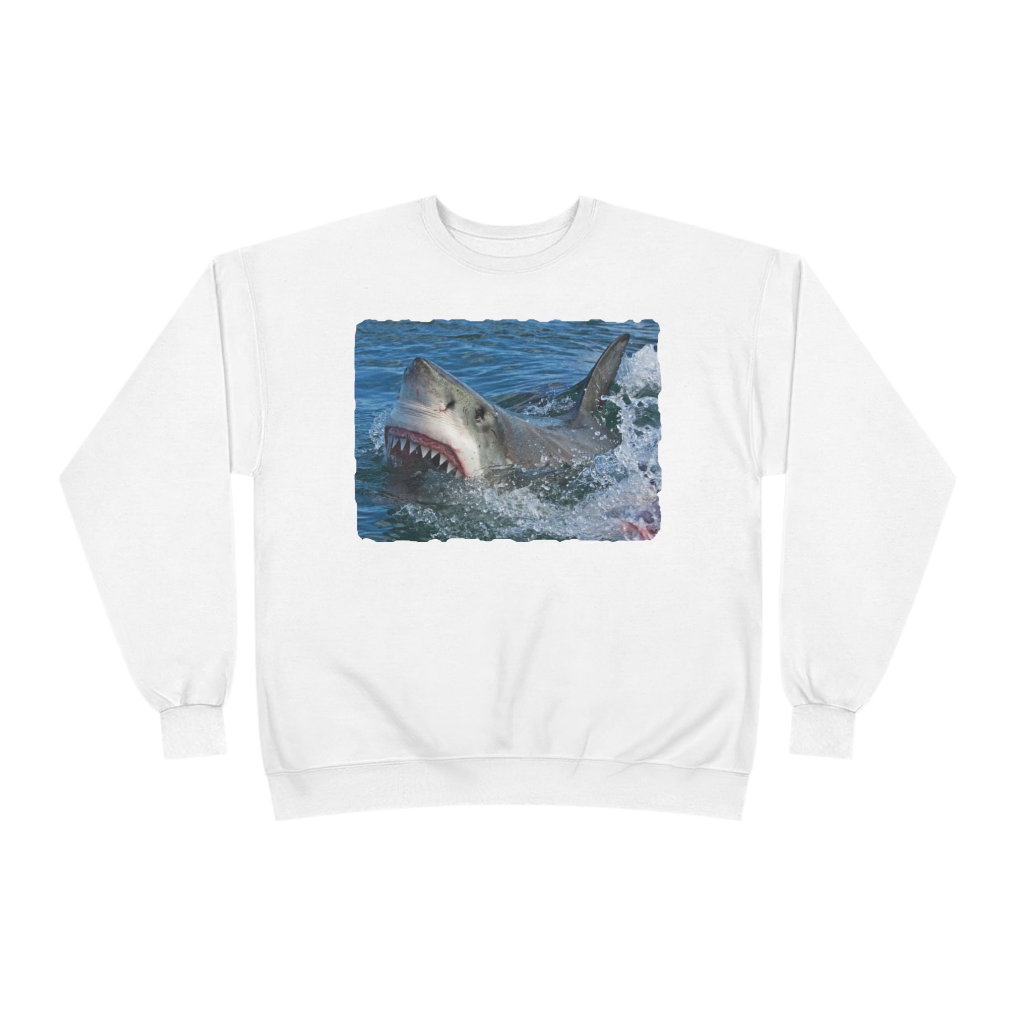 Great White Shark Crewneck Sweatshirt — Ocean Predator Graphic Sweatshirt