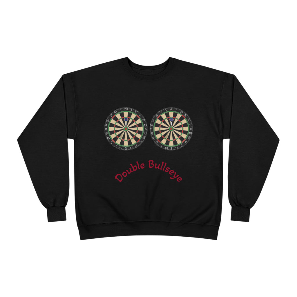 Double Bullseye Crewneck Sweatshirt — Darts Humor Graphic