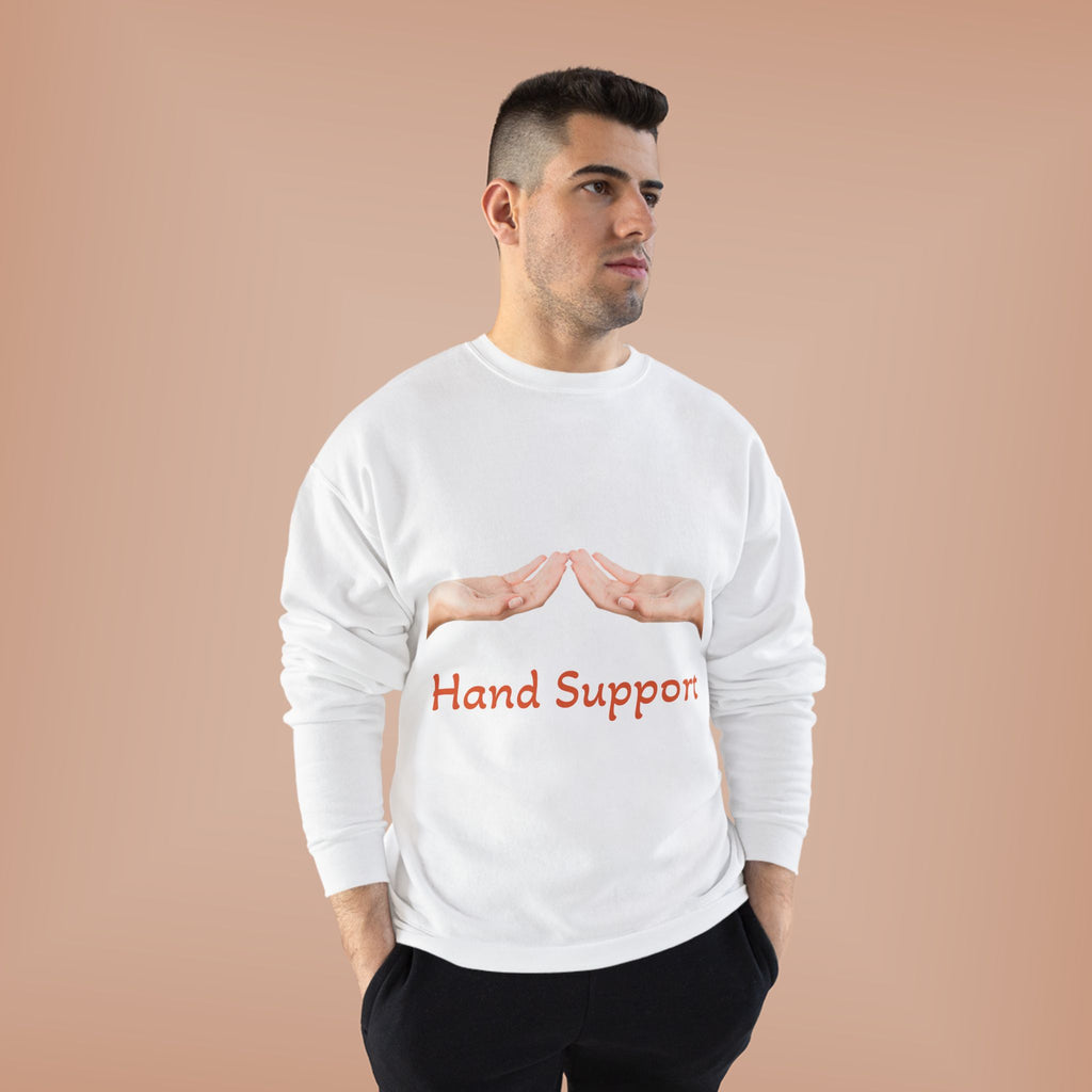 Hand Support Crewneck Sweatshirt — Comfort & Care Graphic