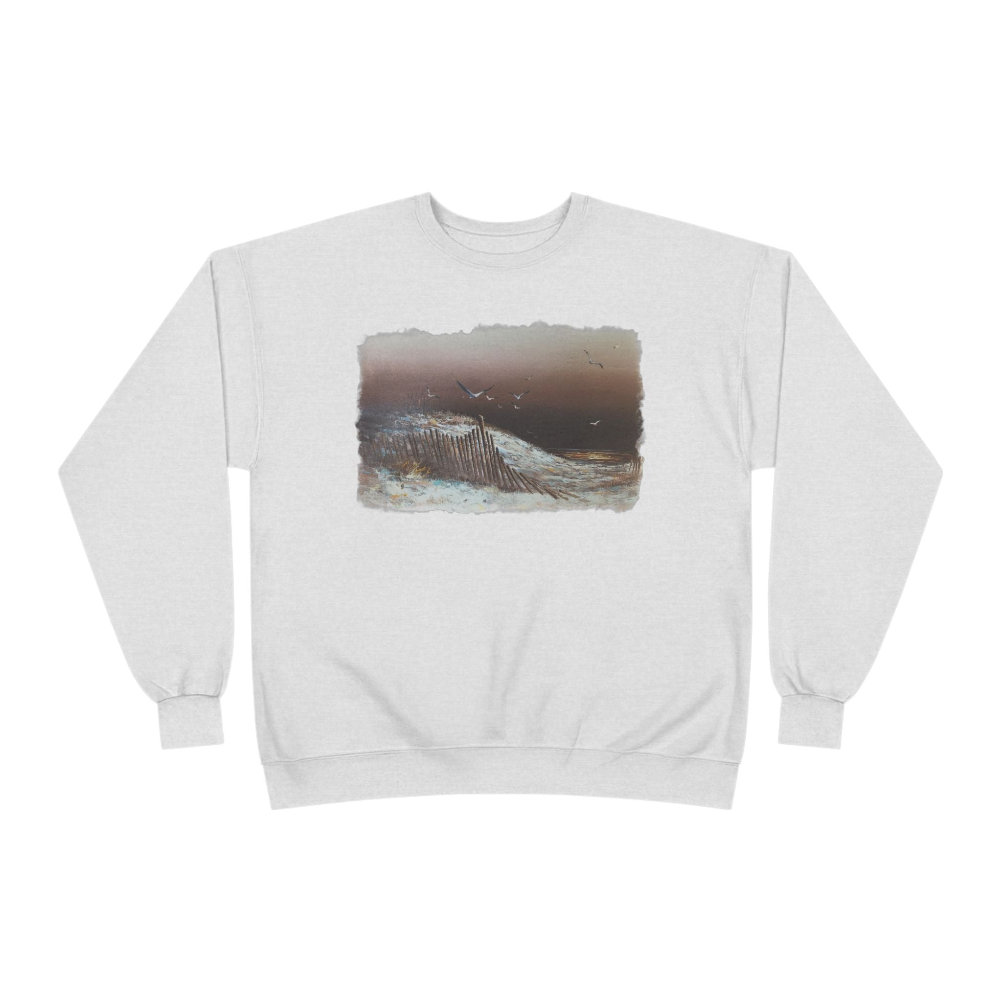 Whale Horizon Crewneck Sweatshirt — Vintage Ocean Graphic