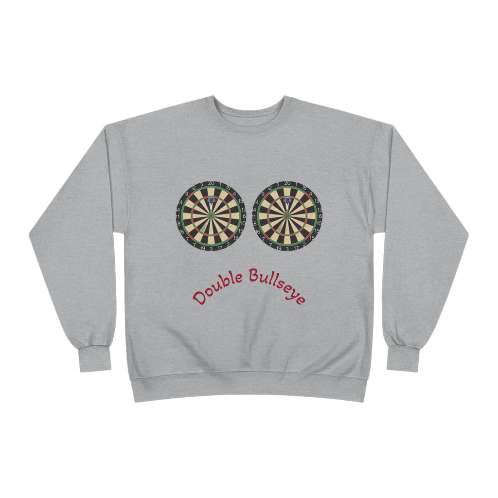Double Bullseye Crewneck Sweatshirt — Darts Humor Graphic